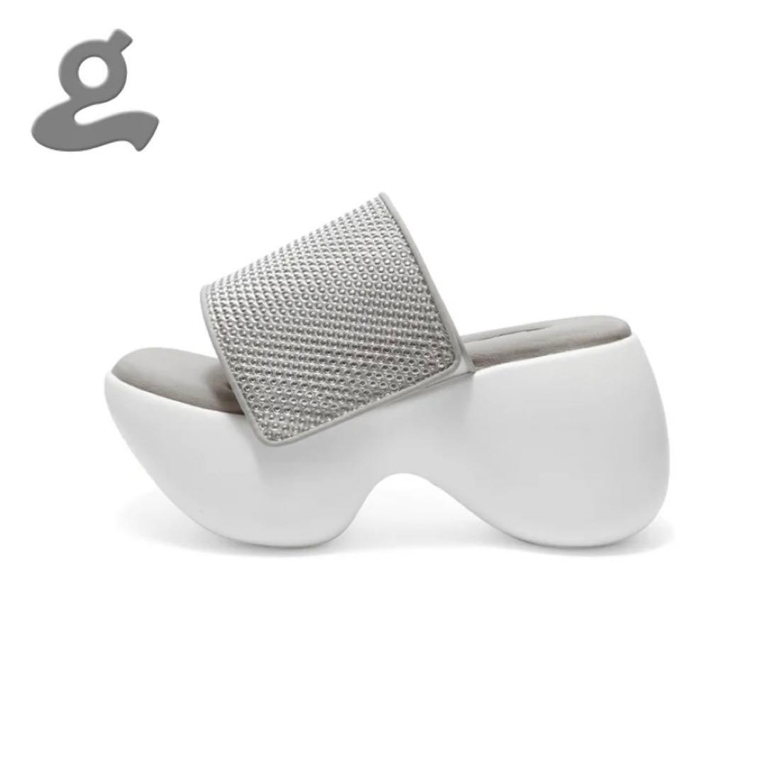 Grape 靴 WHITE PLATFORM SLIPPERS TELSTAR Grape 靴 WHITE PLATFORM SLIPPERS TELSTAR