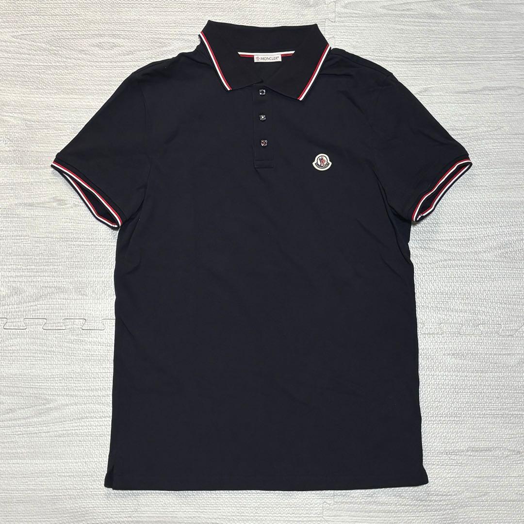 極美品】モンクレール ポロシャツ ネイビー Mサイズ - メルカリ