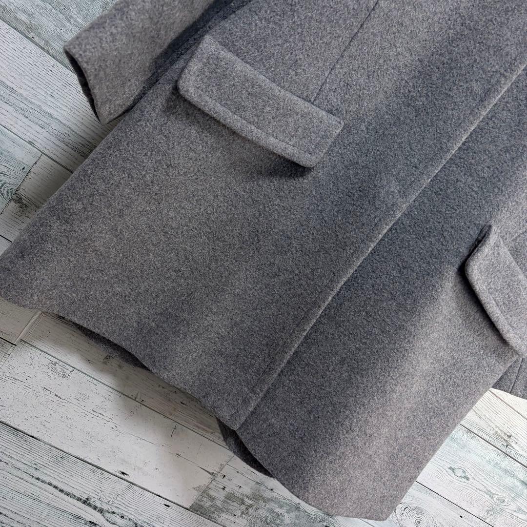 イエナ　IENA オーバーシルエットウールコート　Aライン　グレー　比翼ボタン