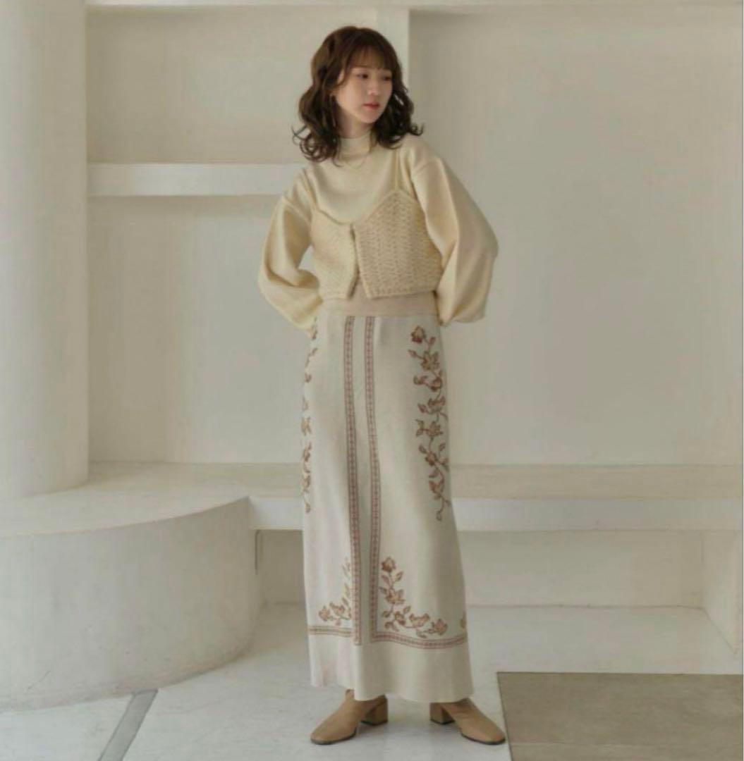 eaphi scarf motif knit skirt - メルカリ