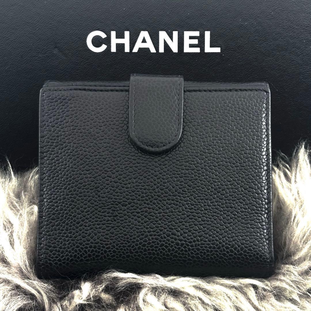 美品✨】シャネル ココステッチ キャビア Wホック 二つ折 財布 - メルカリ