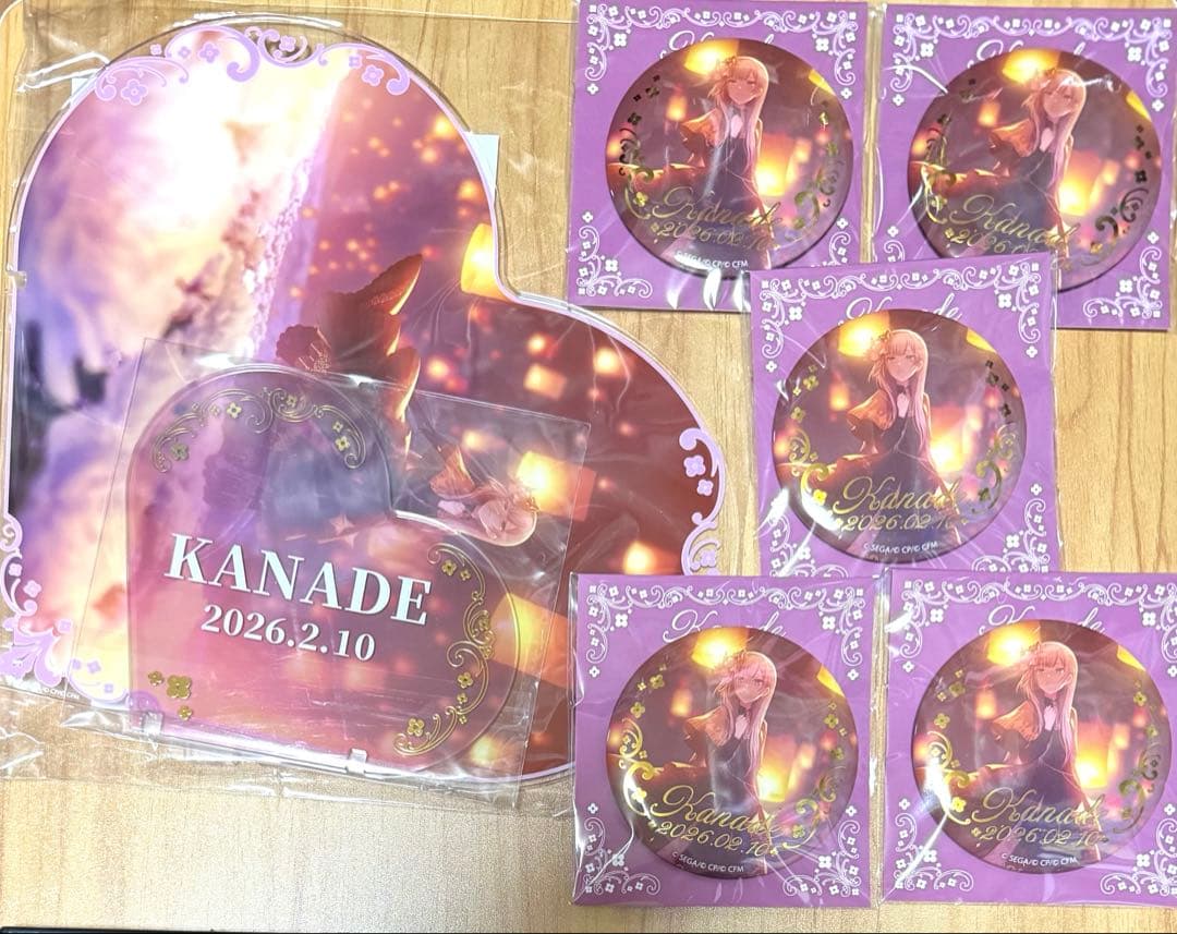 プロセカ 宵崎奏 バースデーはぴこれくじ BIGアクリルパネル、缶バッジ