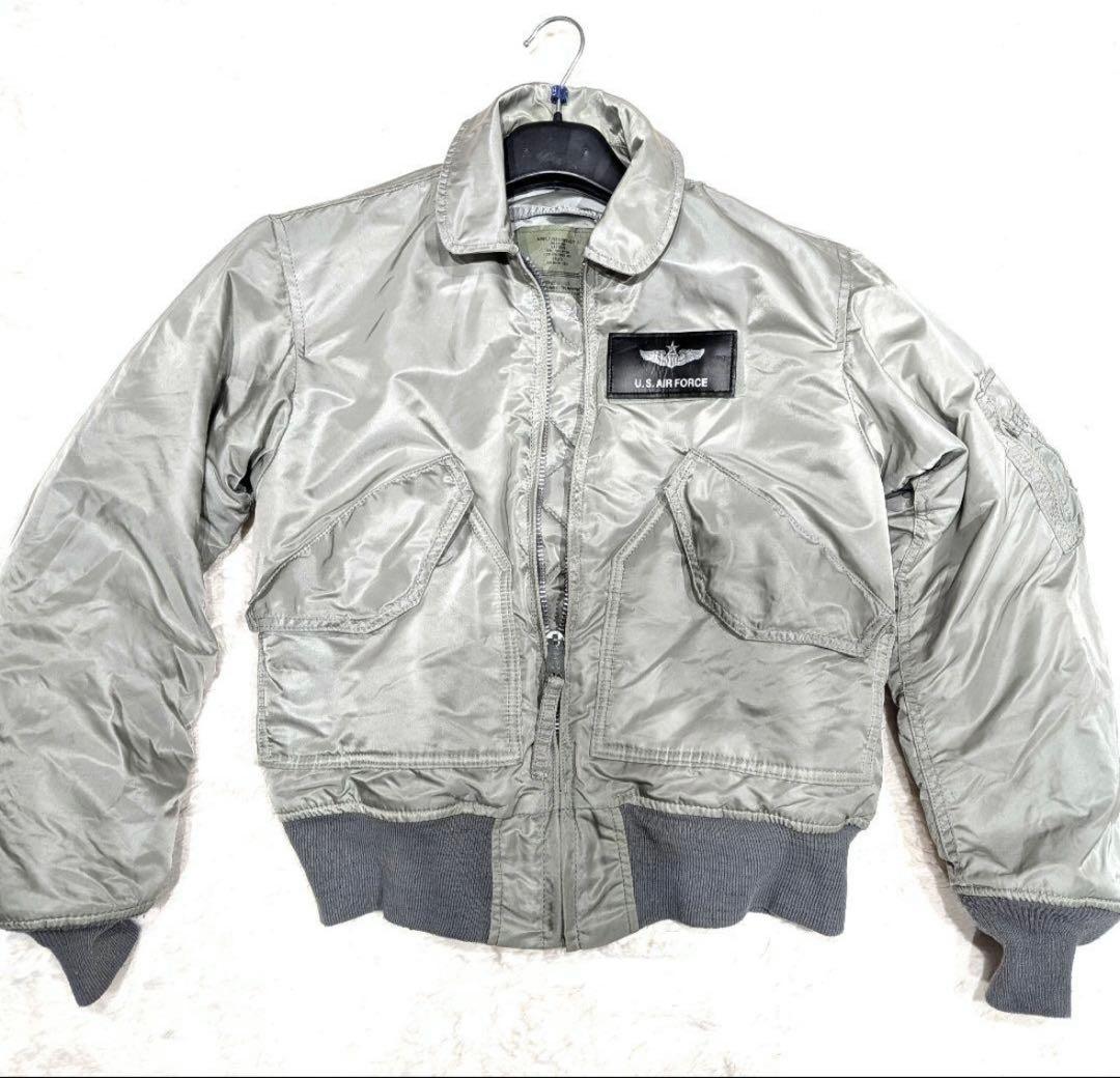 希少 アルファ 米軍 フライトジャケット シルバー 短丈 厚手 ma1