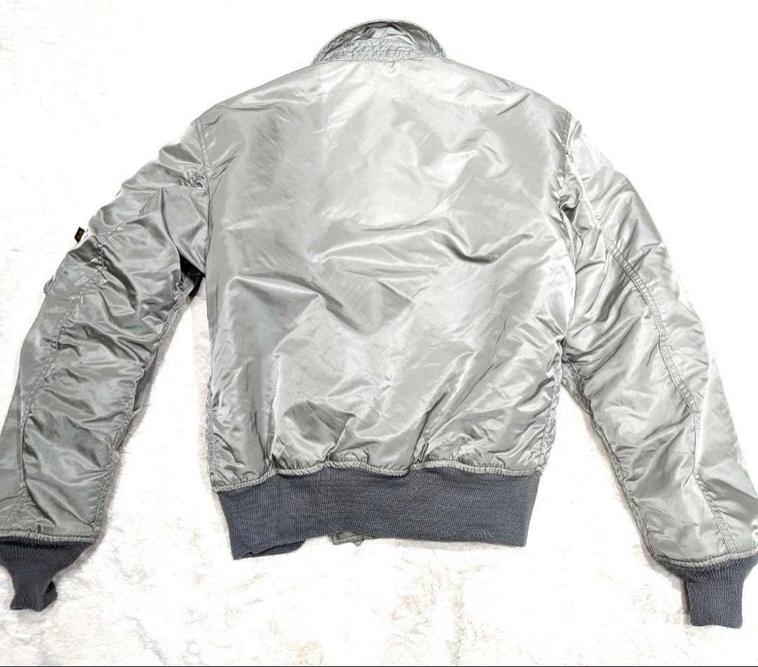 希少 アルファ 米軍 フライトジャケット シルバー 短丈 厚手 ma1