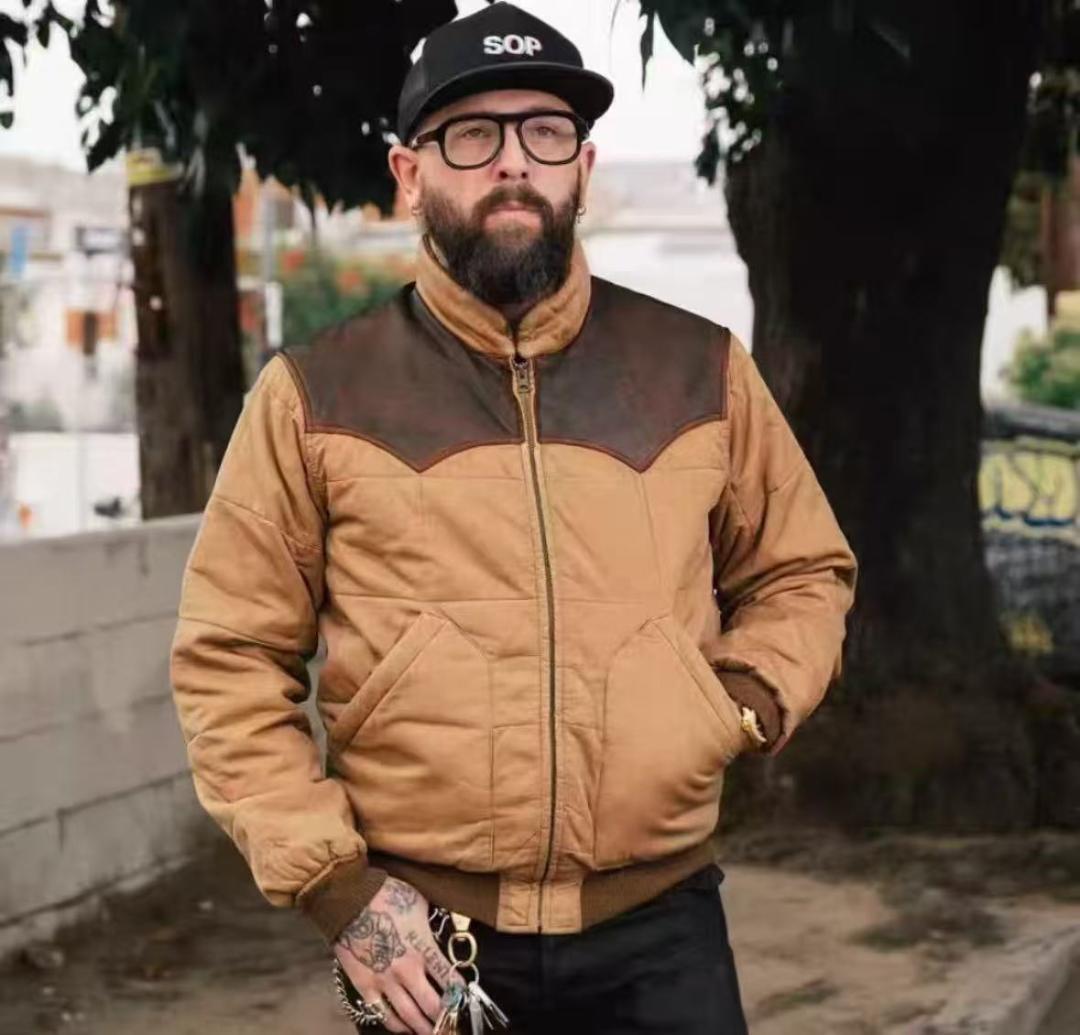 新品未使用 RRL レザーヨーク キルテッド オイルクロス ジャケット M