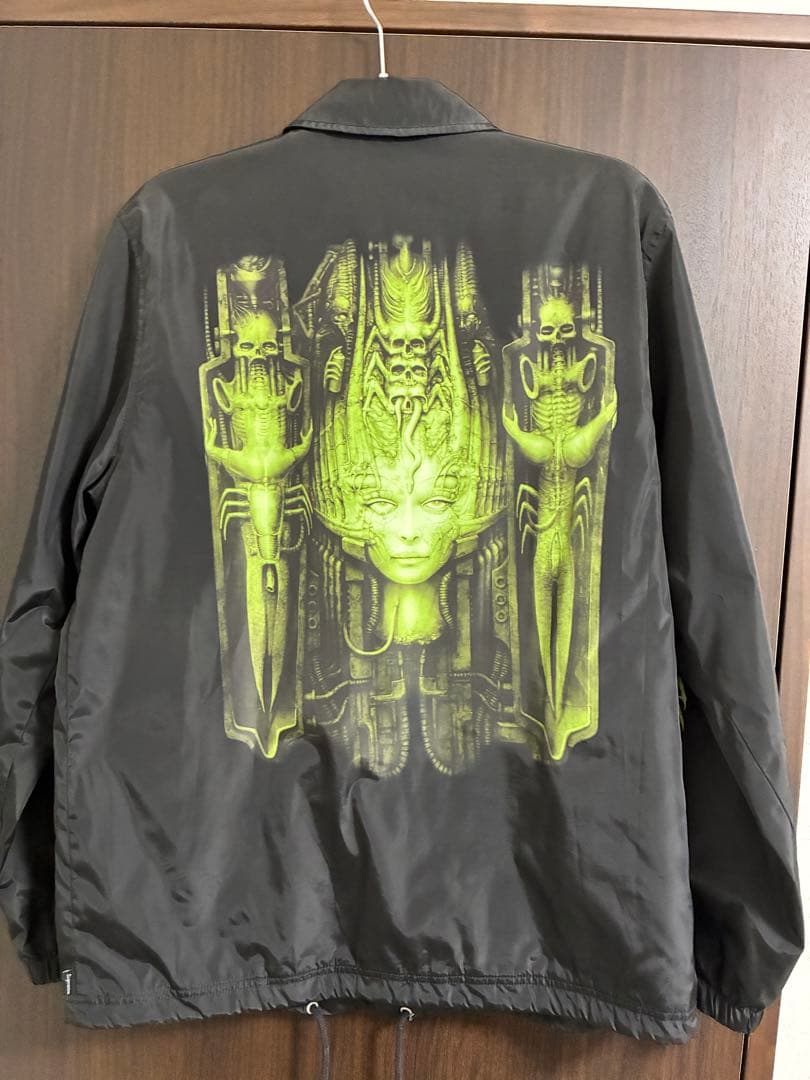 Supreme × H.R Giger 2014AWナイロンコーチジャケット黒M