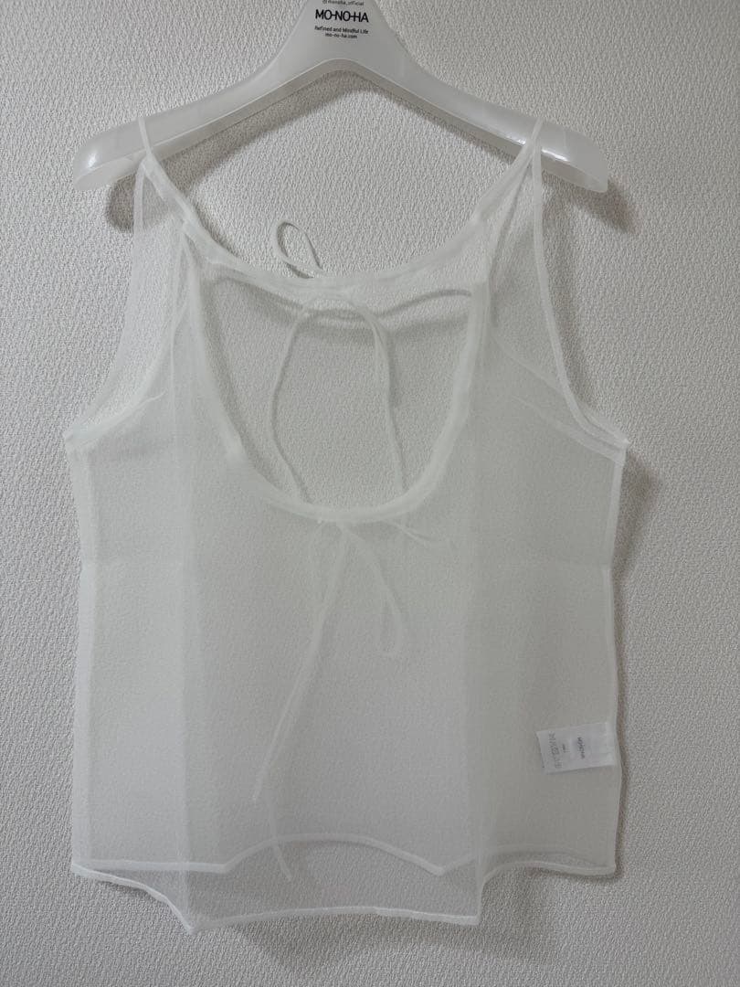 値下げ【新品未使用】MONOHA 24SS Organza sleeveless