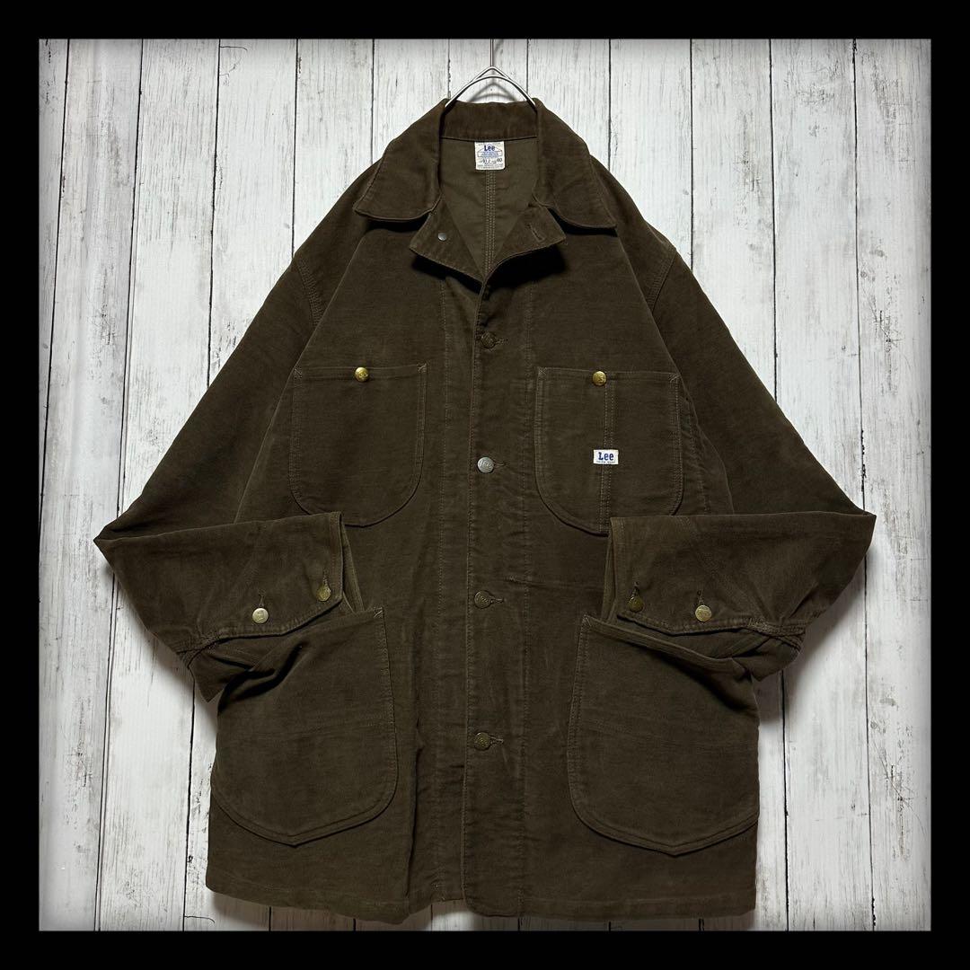 【Lee☆リー☆91-J】カバーオール☆ベロア生地☆ロコジャケット☆L〜XL 茶