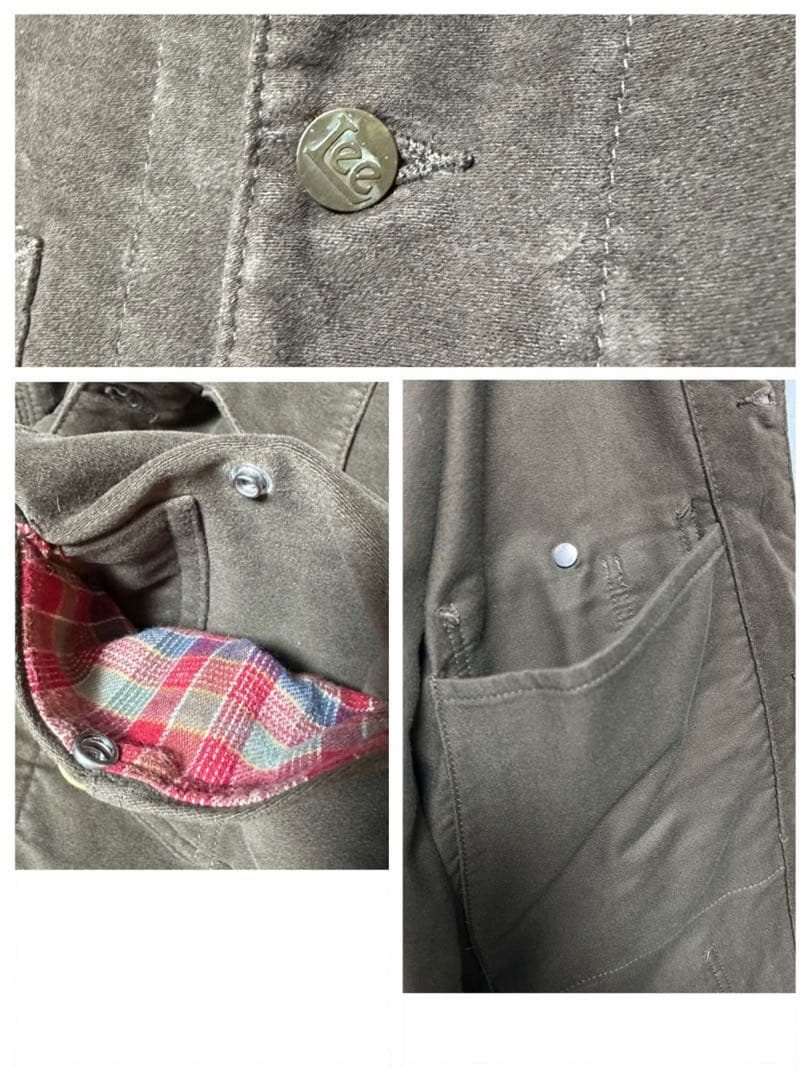 【Lee☆リー☆91-J】カバーオール☆ベロア生地☆ロコジャケット☆L〜XL 茶