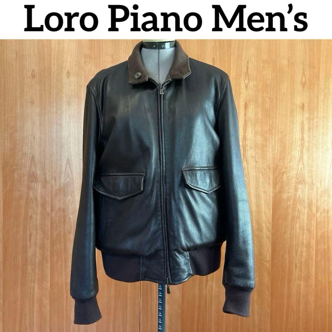 Loro Piana 鹿革レザー×カシミア　リバーシブルジャケット　メンズM 2000s-］ 