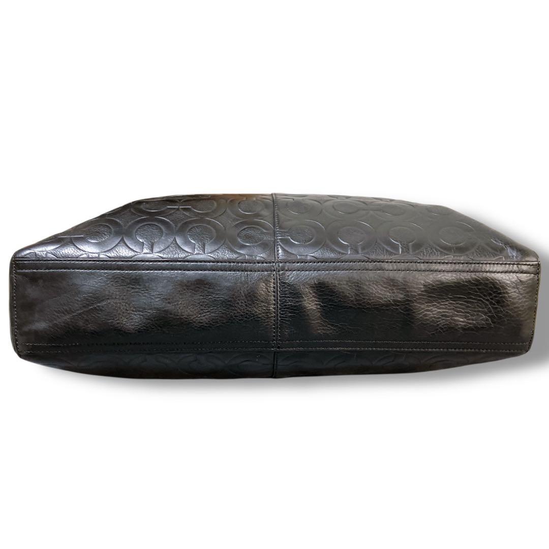 コーチ 良品 2way A4収納可 斜め掛け可 オプアート ビジネスバッグ 黒