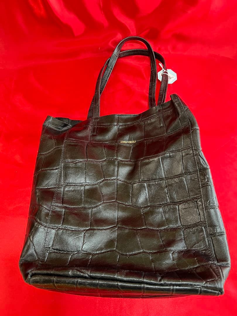 アンナヴィルジリ 牛革クロコ型押しトートバッグ（新品未使用） - メルカリ