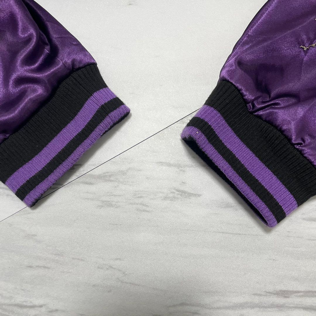 【専用】極美品 超希少3L⭐️絡繰 スカジャン 風神雷神 リバーシブル 黒×紫