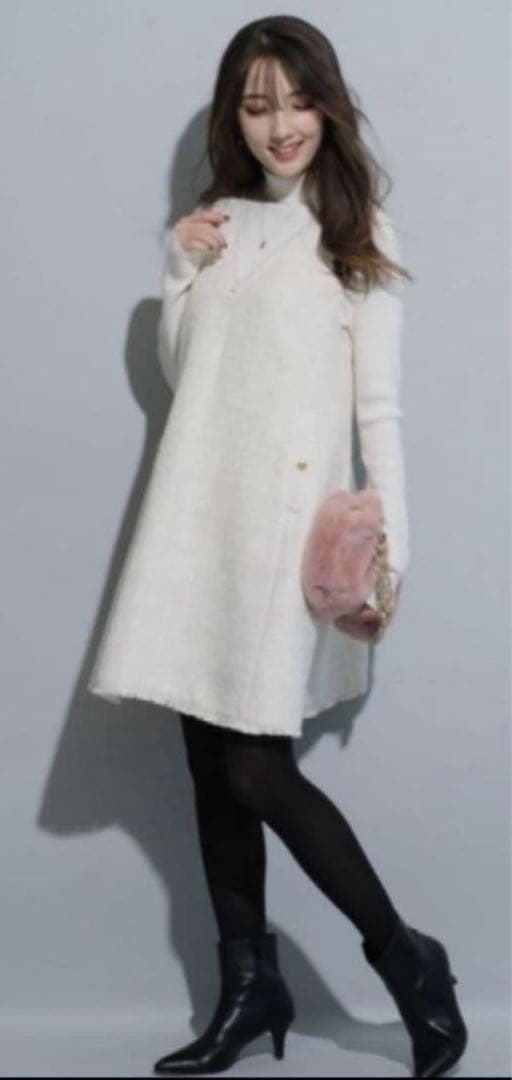 Apuweiser-riche フレアツイードジャンスカ 白 - メルカリ