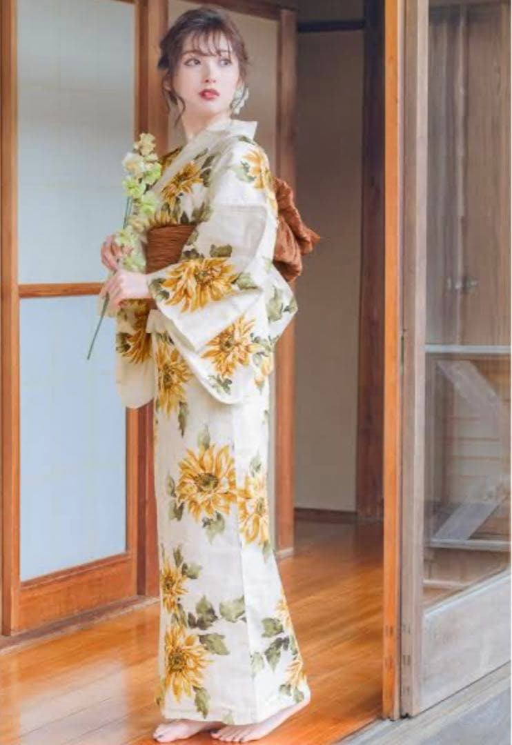 ひまわり浴衣 - メルカリ