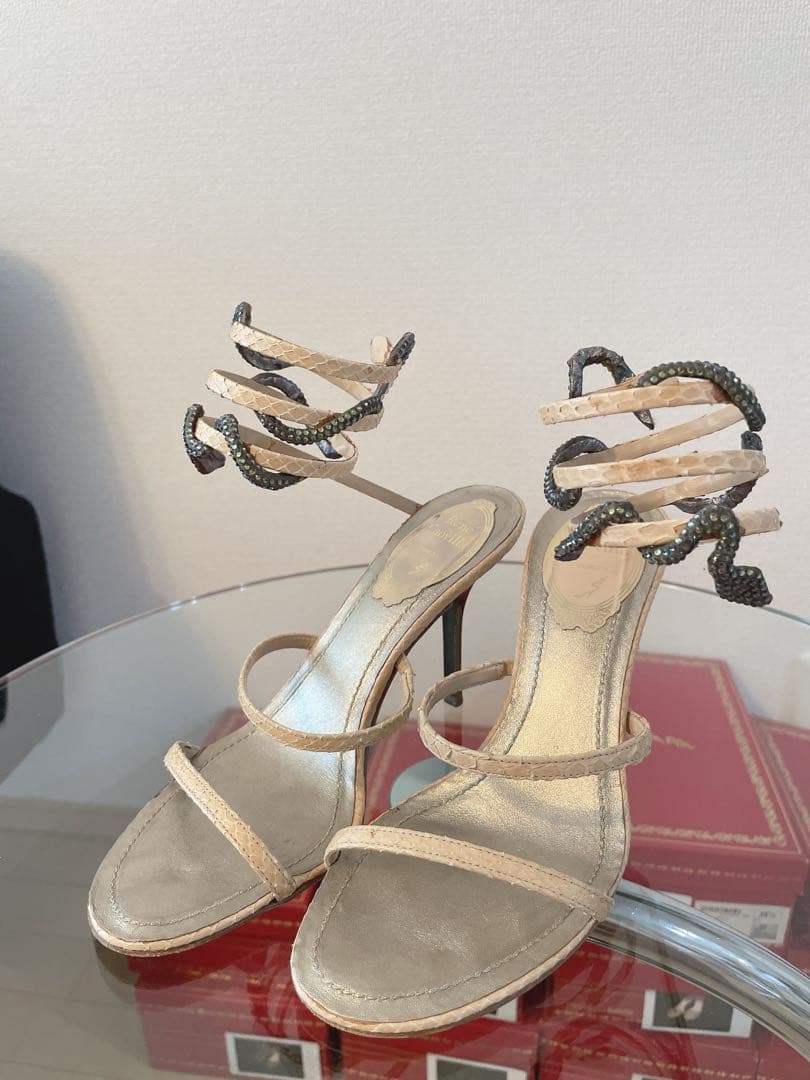 rene caovilla レネカオヴィラ　スネイク　スネーク サンダル Rene Caovilla(レネカオヴィラ) 靴・シューズ(レディース) - ブランド