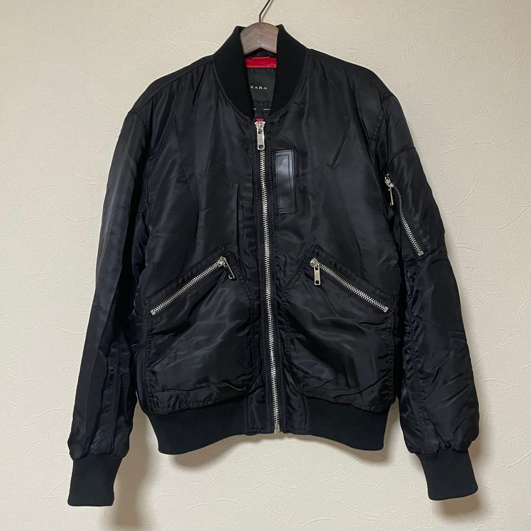 ZARA ザラ ma-1 ボンバージャケット フライトジャケット S 黒 - メルカリ