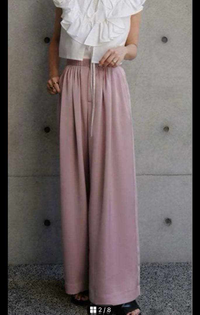 新品タグ付 machatt マチャット サテンピンクパンツ 38サイズ yori