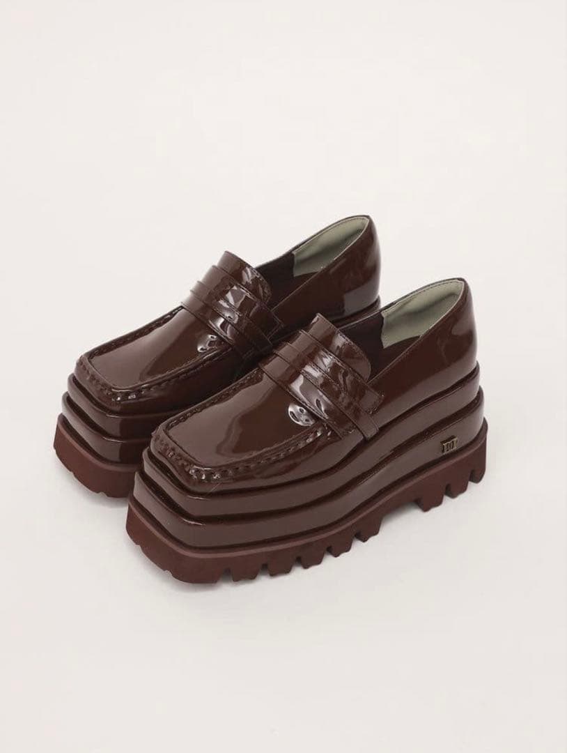 Darich エナメルプラットフォームローファー ブラウン Sサイズ - メルカリ