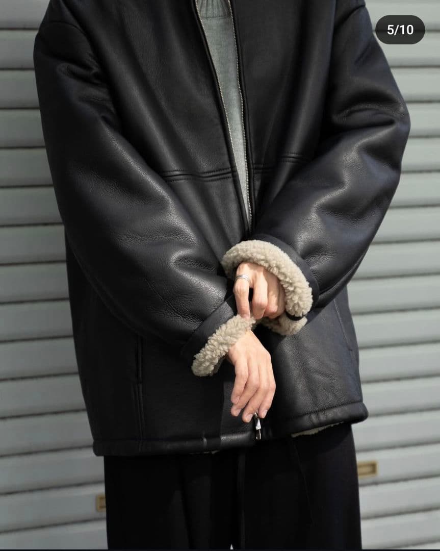 stein oversized mouton zip jacket - メルカリ