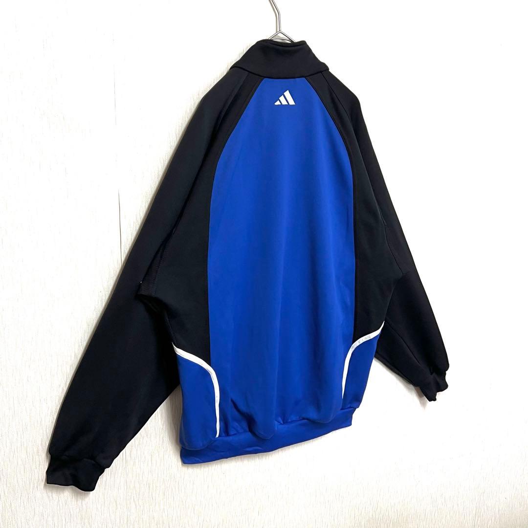 【美品‼️】 90s adidasトラックジャケット あのちゃん L 青 黒 古着