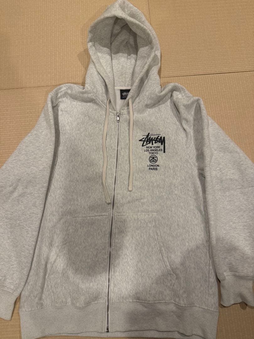 Stussy グレー フリースパーカー 中古・古着通販】NIKE (ナイキ) stussy (ステューシー) パーカー