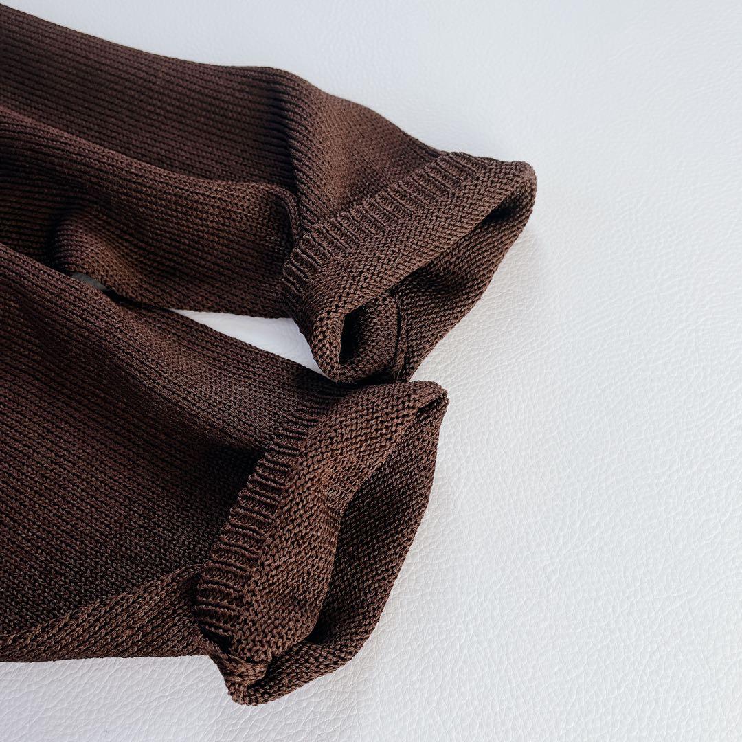 高級】ヨーガンレール シルク100% ニット ハイネック ブラウン M