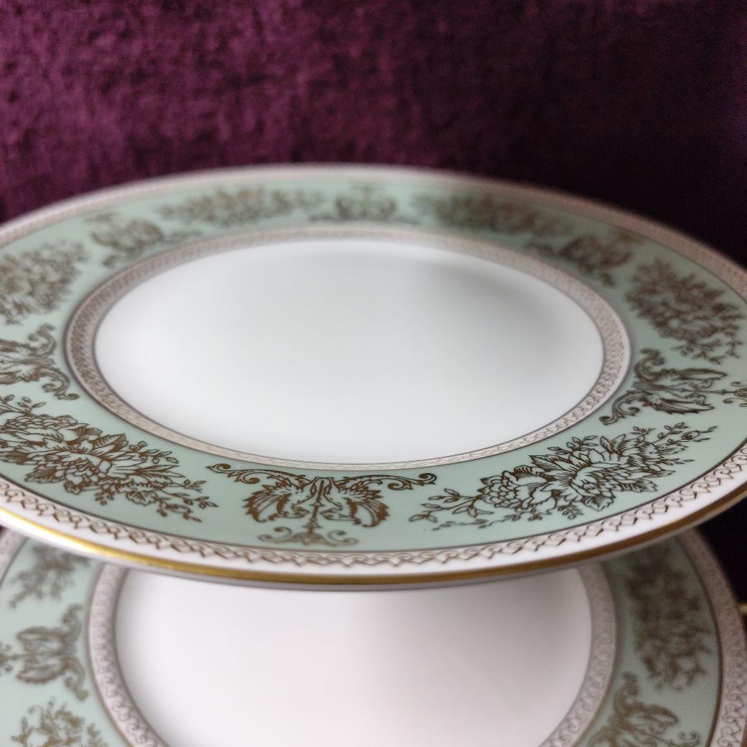 ウェッジウッド　コロンビアセージグリーン　カップ＆ソーサー２客＋プレート３枚＋S