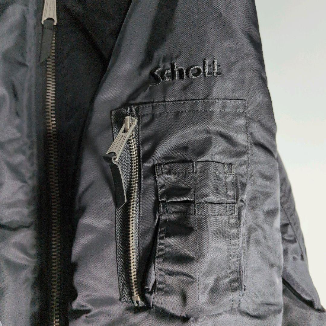【美品】Schott NYC MA-1 フライトジャケット ブラック オレンジ