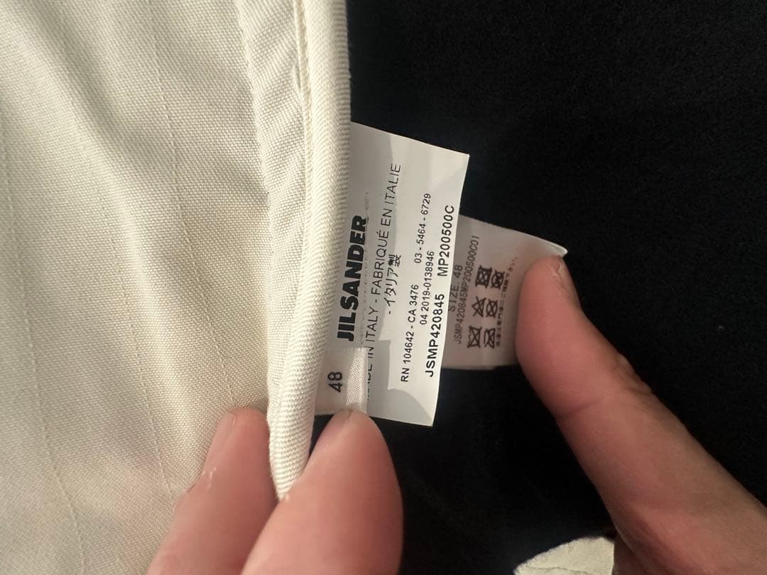 ジルサンダー/JILSANDERレザー切り替えハイネックウールハーフコート