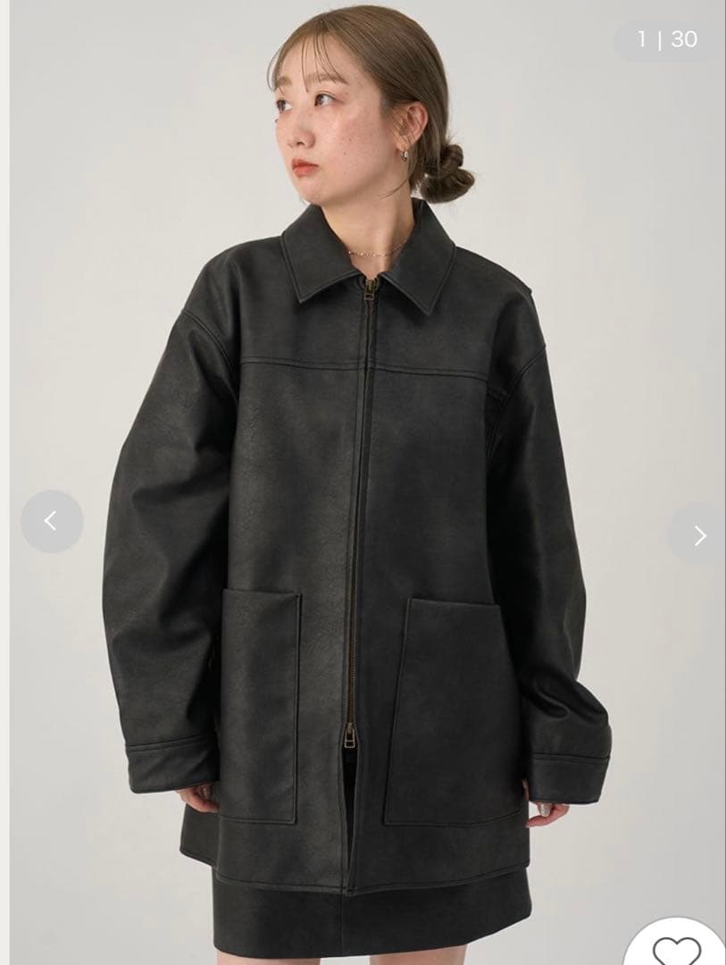 emmi今期フェイクレザージャケット emmi｜フェイクレザーダブルジップブルゾン | Rakuten Fashion(楽天