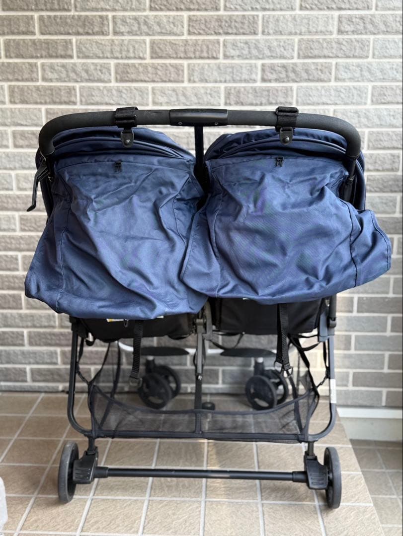 ココロンツイン ネイビー 双子ベビーカー 2人乗り - メルカリ