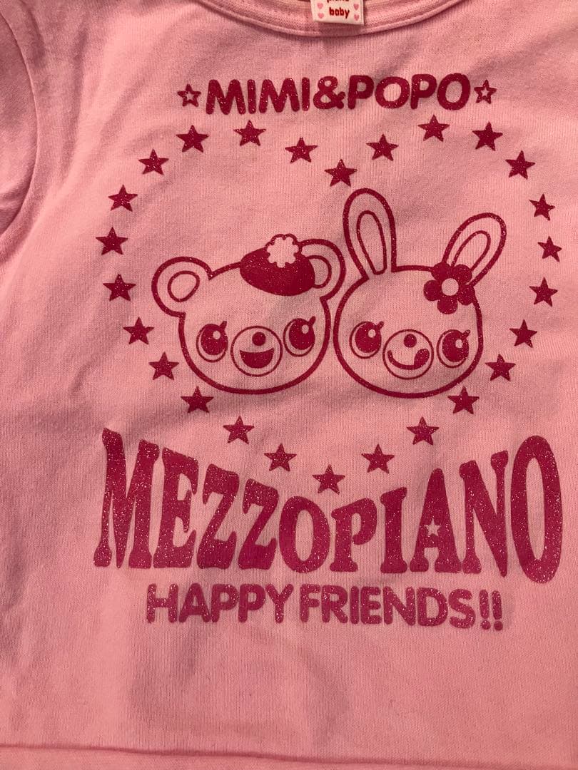 MEZZOPIANO MIMI&POPO ピンクTシャツみみぽぽ長袖 - メルカリ