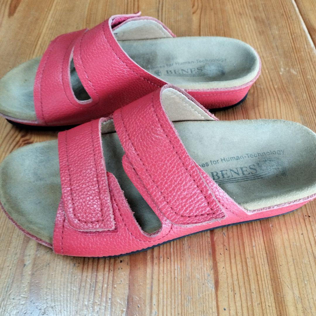 BENESU】ベネシュ 健康サンダル スリッパ レッド 23cm - メルカリ