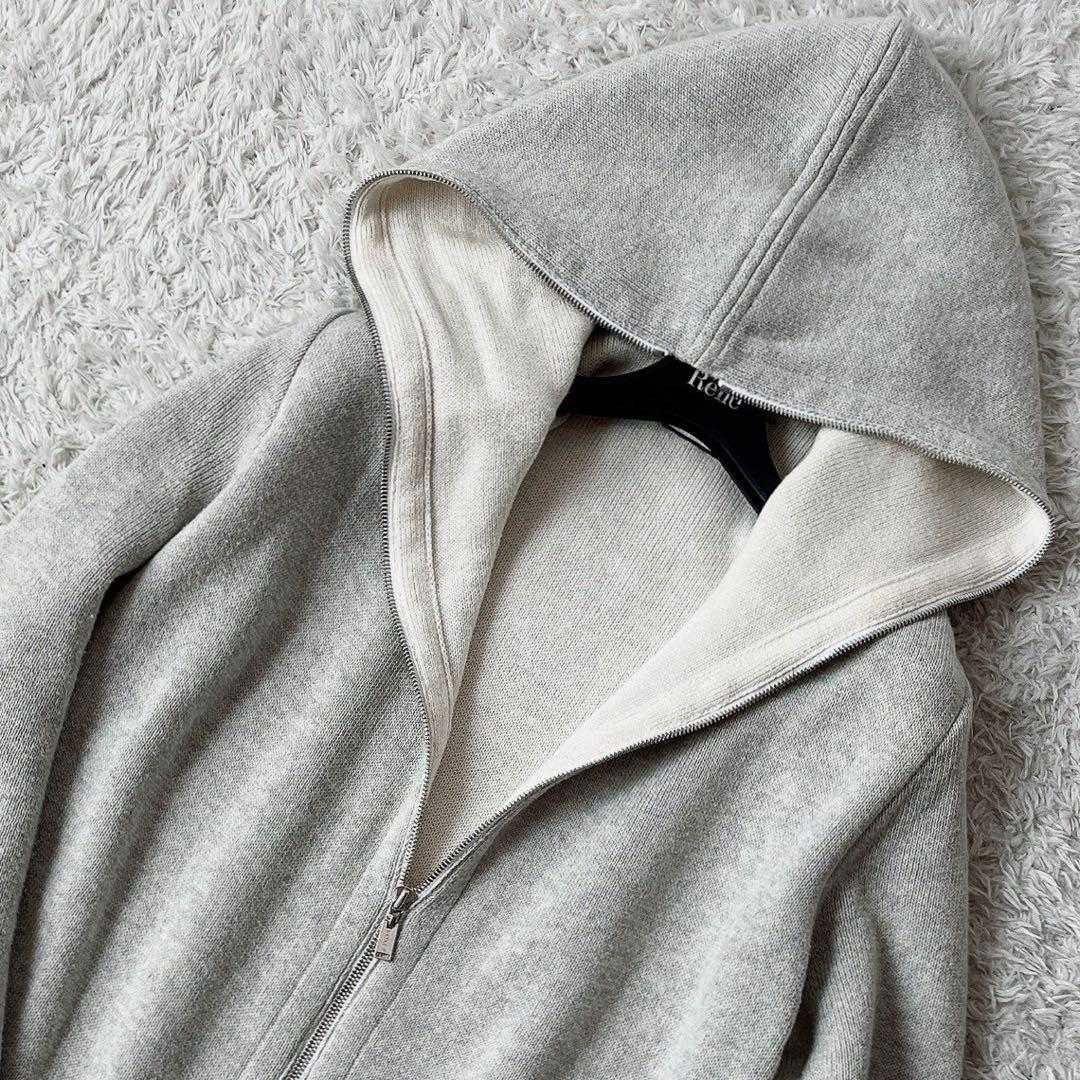 【美品】フォクシー ニットコート フーディパーカーロングニット カシミアコットン