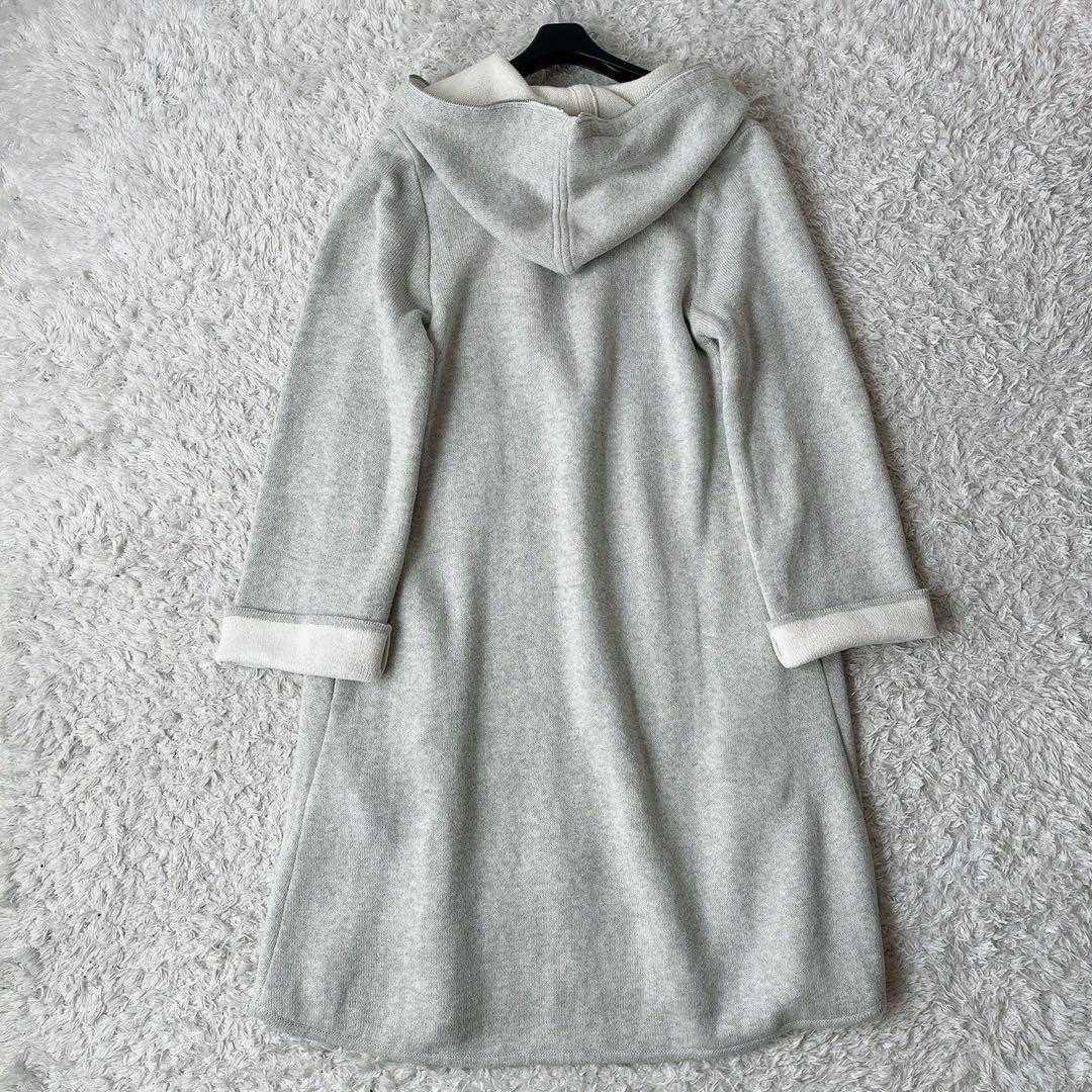 【美品】フォクシー ニットコート フーディパーカーロングニット カシミアコットン