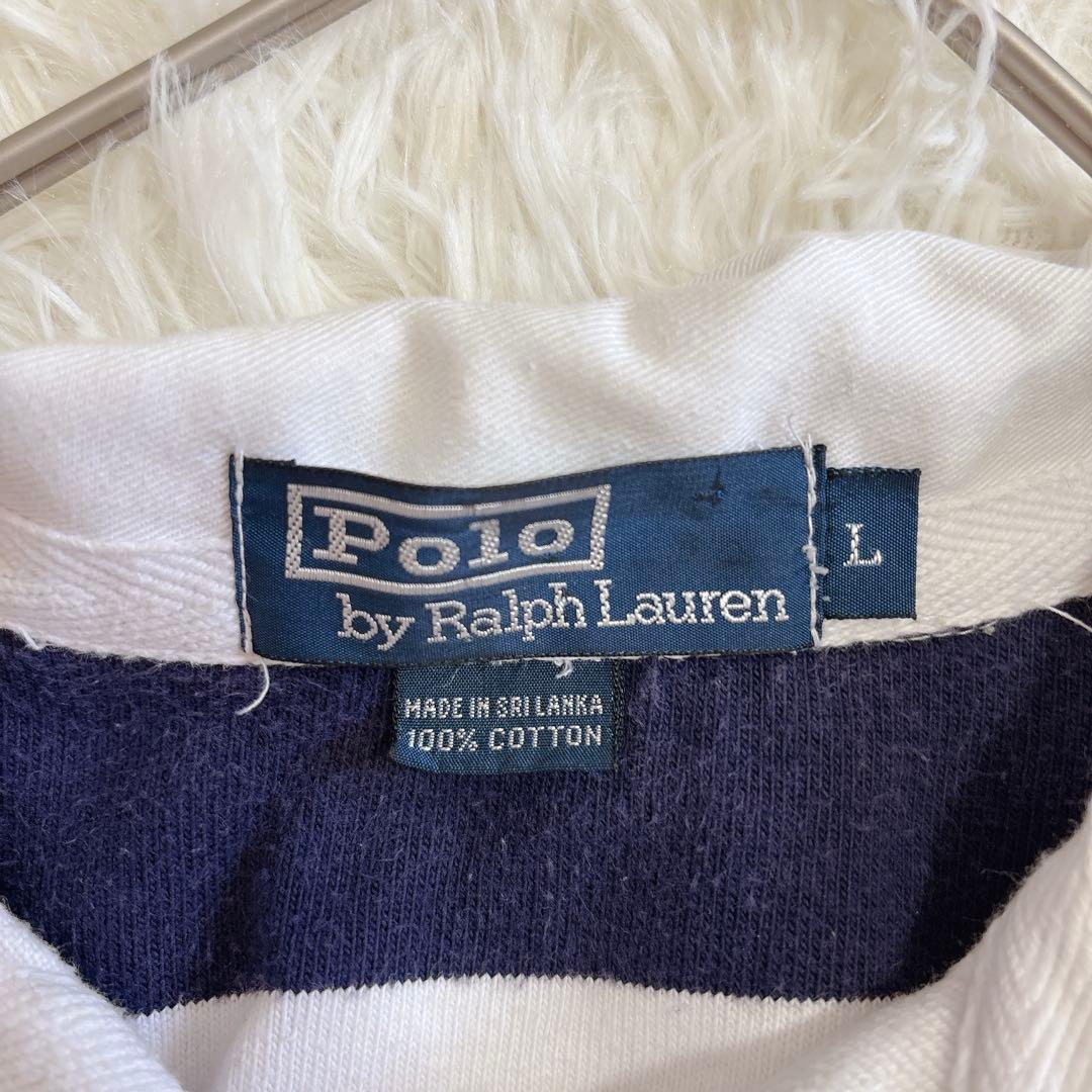 芸能人着用 ポロバイラルフローレン 太ボーダーラガーシャツ Lサイズ