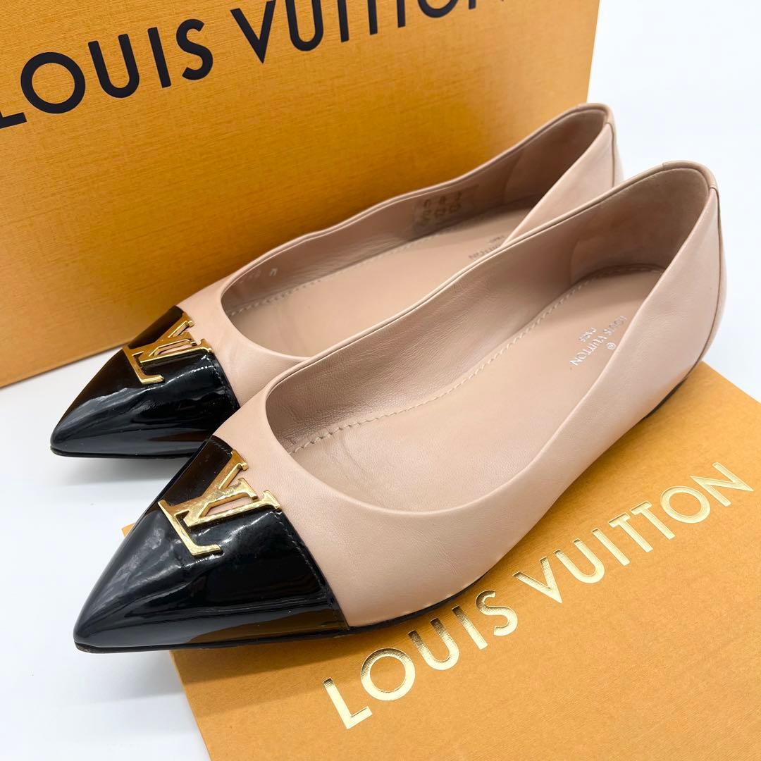 美品】ルイヴィトン LV金具 レザー パンプス カプシーヌ バレリーナ 36