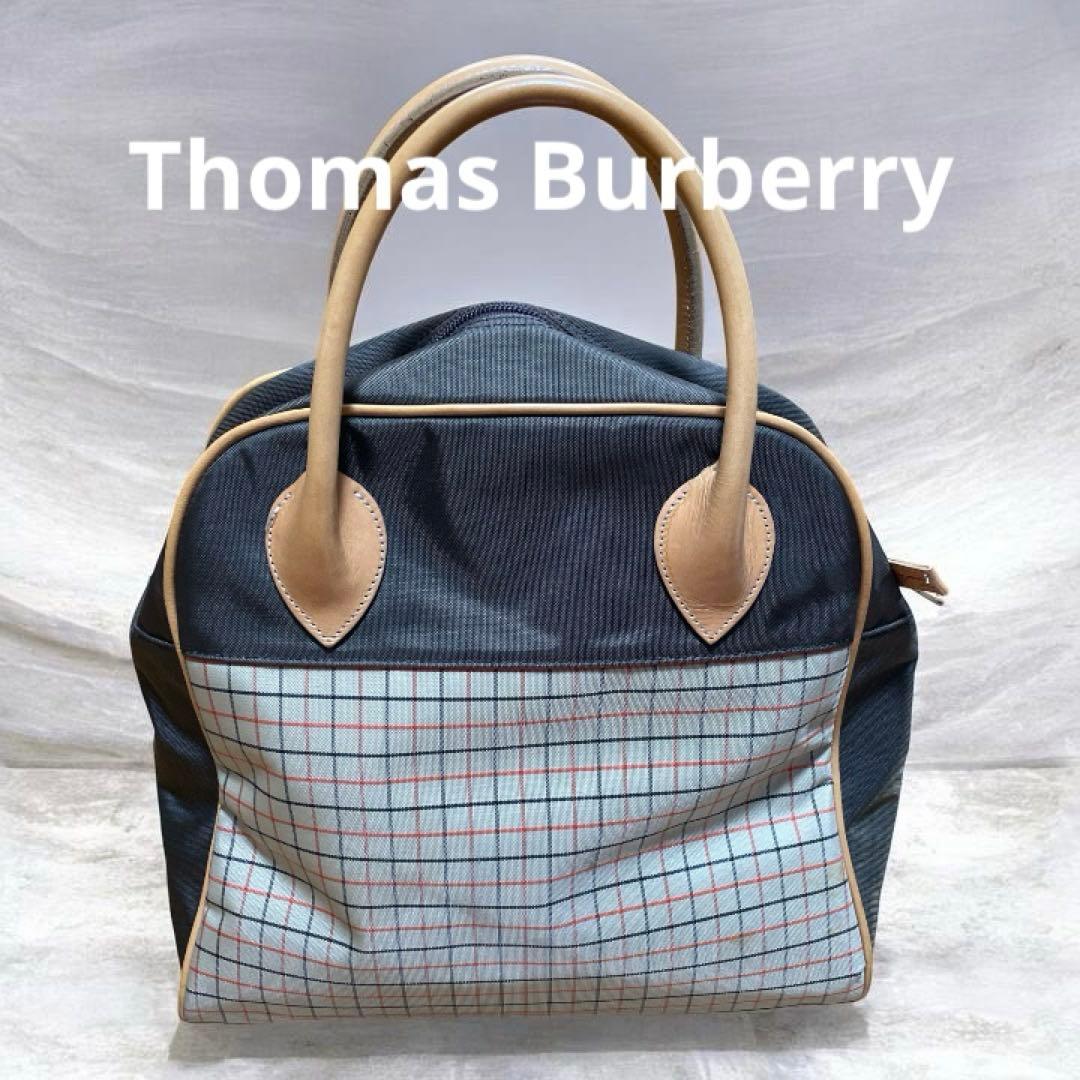 Thomas Burberryチェック柄ハンドバッグ 中型 - メルカリ