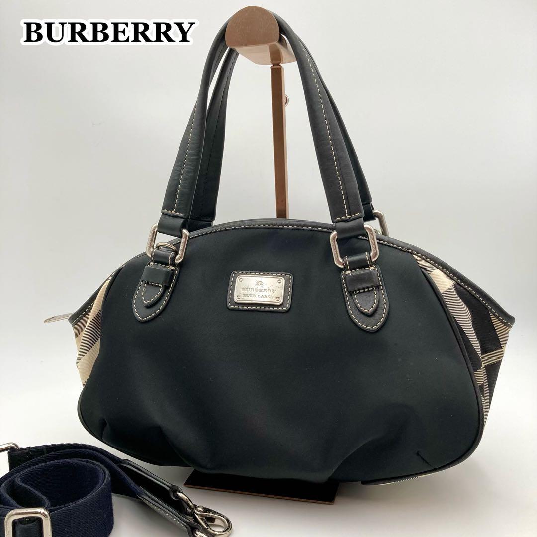 コーラの泡✨ バーバリーブルーレーベル ハンドバッグ 黒×ノバチェック バーバリーブルーレーベル ノバチェック ハンドバッグさ - メルカリ