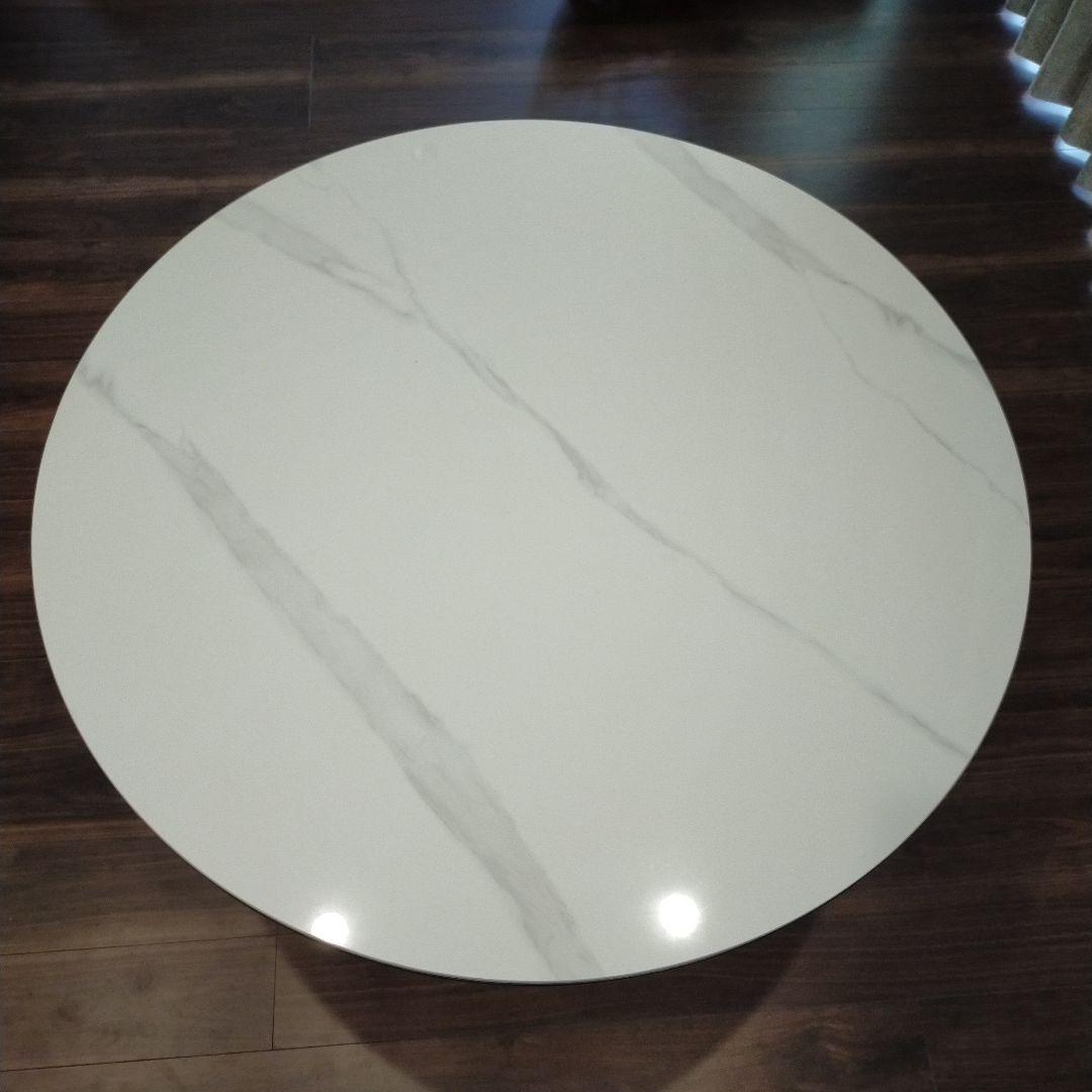 送料込(メルカリたのメル便)大理石風セラミック天板(円形)ラウンド
