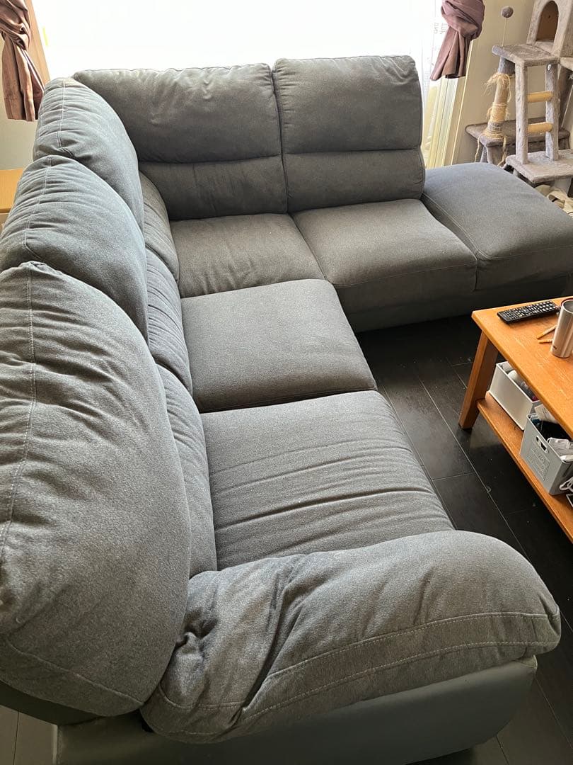 ニトリ　L字ソファ　札幌引き取り限定 L型ソファ 布張りタイプ (DJ06ｰ2 GY) | ニトリネット【公式】 家具