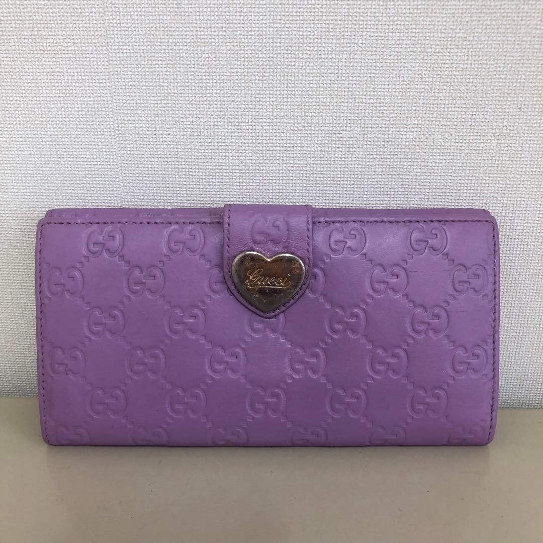 GUCCI ゴールド 二つ折り 長財布 ハート コンチネンタル GGシマ - メルカリ