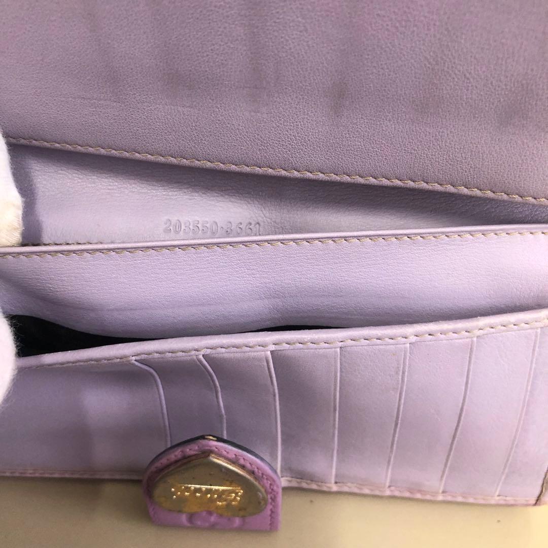 GUCCI ゴールド 二つ折り 長財布 ハート コンチネンタル GGシマ - メルカリ