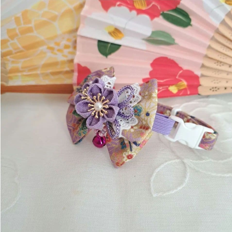 プッチ、幅広シュシュ、スノーフレーク(淡ブルー)わんちゃん猫ちゃん用