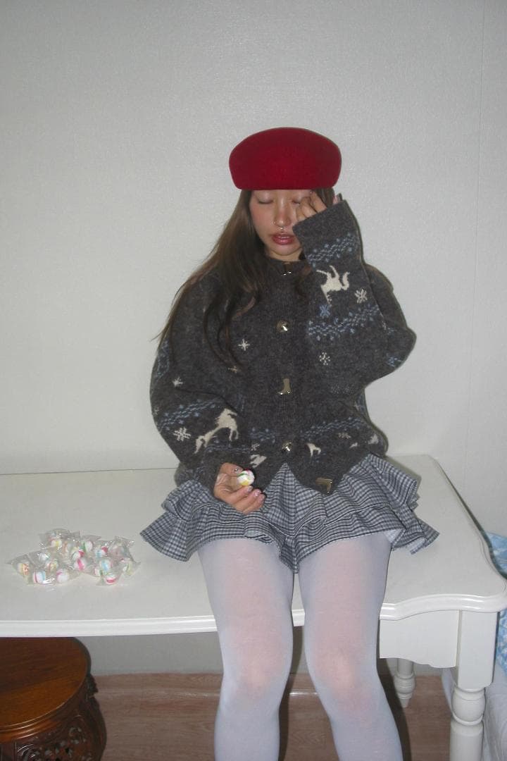 ZARA ジャカードニットボタンカーディガン S 馬柄セーター | Shop at