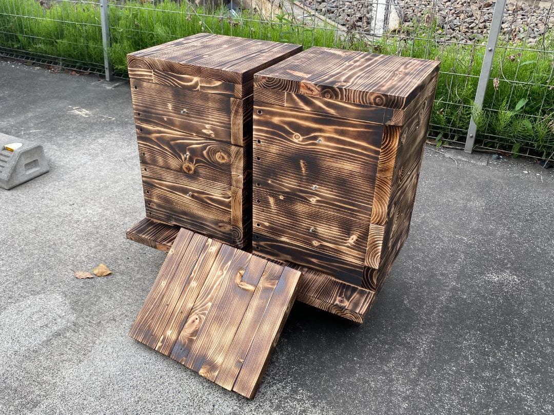 ラッキー21様専用 日本蜜蜂重箱式巣箱3段【ワイヤー着脱式】完成品