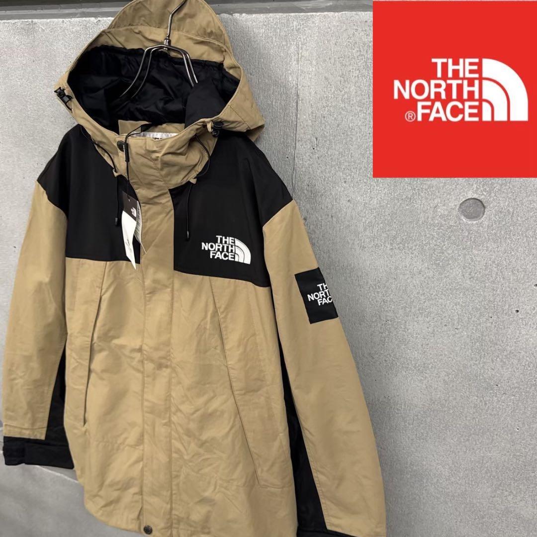 新品 ノースフェイス マウンテンパーカー ベージュ×ブラック メンズS
