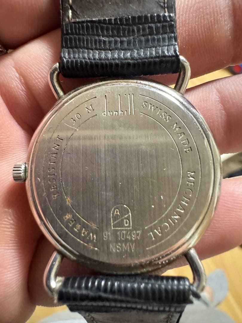 ダンヒル センテナリー スモールセコンド 手巻き SS/レザー腕時計 動作