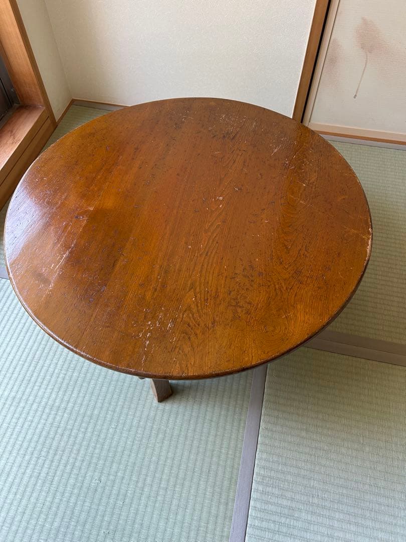 レトロ木製円形折りたたみちゃぶ台 楽天市場】無垢材ちゃぶ台折りたたみ丸型Φ900×H350/単位mm(天板90cm)3